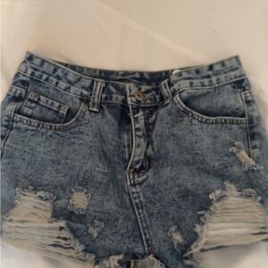 Distressed Denim Women Shorts